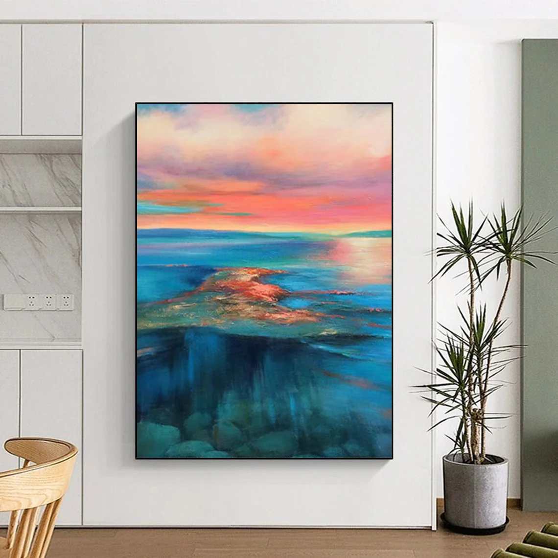 Evening Sellers Lagoon - luxury oversized wall art for villa